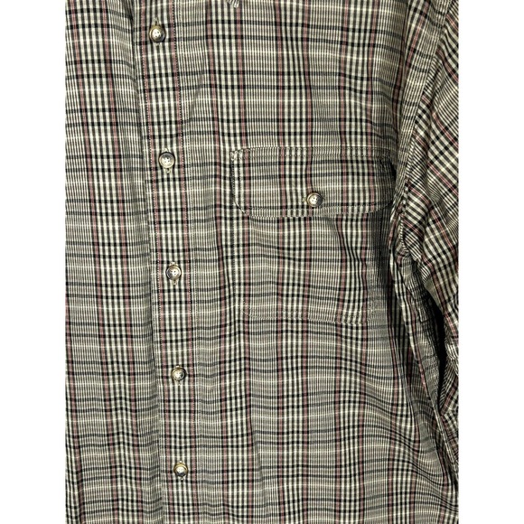 ORVIS Button Up Shirt Mens Size Medium Long Sleeve Brown Plaid Pocket - Picture 4 of 8